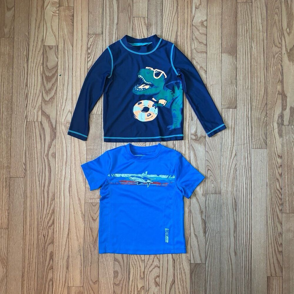 boys clothing set long sleeve swim top short sleeve activewear blue sharks kids